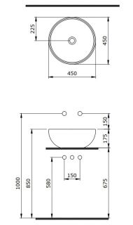 Раковина Berges Mascon 181022 45см антрацит матовый