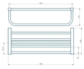 Полка для полотенец Haiba HB8424-7 чёрный матовый