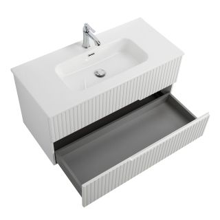 База под раковину Cezares подвесная с двумя выкатными ящиками, Альпака Брашированная, 1000x457x500, DUET-N-1000-2C-SO-AS-P