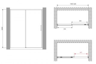 Душевая дверь ABBER Komfort AG93120 120см хром