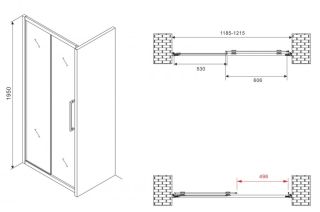 Душевая дверь ABBER Schwarzer Diamant AG30120BMH 120см чёрный