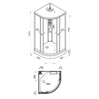 Душевая кабина Triton Вельвет Щ0000063054 90х90 А