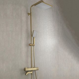 Душевая стойка Gappo G2491-3 с термостатом золотой сатин