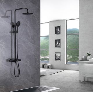 Душевая стойка ABBER Thermostat чёрный матовый AF8516B