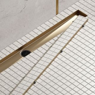 Душевой лоток Timo Drain System DS230210/17 100см с двусторонней панелью plate под плитку золото матовое