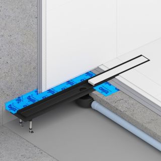 Душевой лоток Timo Drain System DS230206/03 60см с двусторонней панелью plate под плитку чёрный