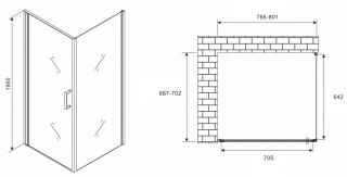 Душевой уголок ABBER Sonnenstrand 80x70см хром AG04080-S70