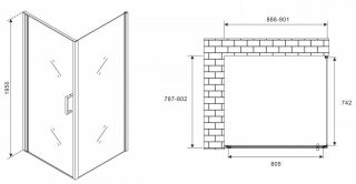 Душевой уголок ABBER Sonnenstrand 90x80см чёрный AG04090B-S80B