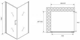 Душевой уголок ABBER Sonnenstrand 90x90см чёрный AG04090B-S90B