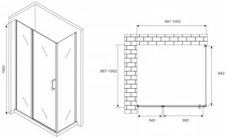 Душевой уголок ABBER Sonnenstrand 100x100см чёрный AG04100BS-S100B
