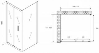 Душевой уголок ABBER Sonnenstrand 120x70см хром AG07120-S70