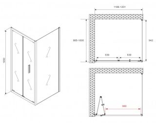 Душевой уголок ABBER Sonnenstrand AG07120B-S100B 120x100см чёрный
