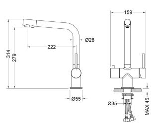 Смеситель для кухни Timo Saona 2396/00F хром