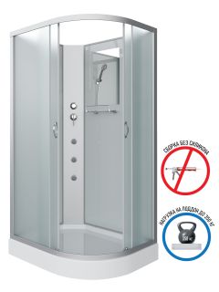 Душевая кабина Niagara NG-3312-14LBKG с гидромассажем 120x80см серебро/матовое