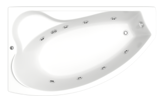 Акриловая ванна Bas Николь 170x100 см левая без гидромассажа