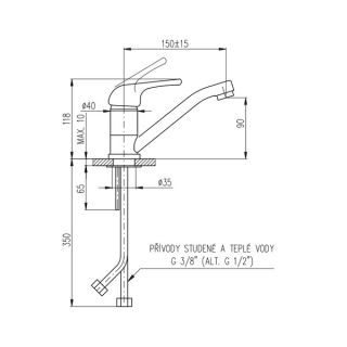 Смеситель для раковины Rav Slezak Sazava SA515.5 хром