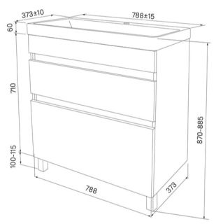 Напольная тумба с раковиной IDDIS Zodiac ZOD8ABFi95K с ящиками 80см белый/под дерево