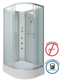 Душевая кабина Niagara NG-33294-14LBKG с гидромассажем 120x90см серебро/матовое