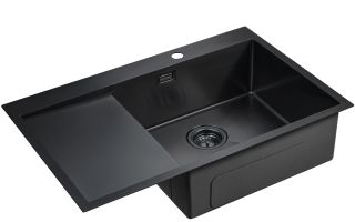 Мойка кухонная Paulmark Elde PM807851-GMR правая воронёная сталь