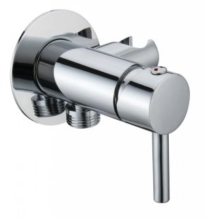 Смеситель для душа и гигиенического душа со штуцером с держателем, хром Cezares CZR-DA1-01