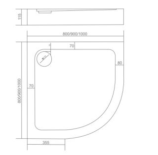 Акриловый поддон для душа Good Door Раунд R 80x80