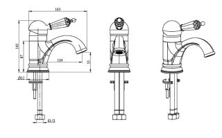 Смеситель для раковины Boheme Imperiale Ripresa золото 321