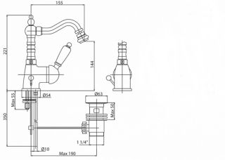 Смеситель для биде однорычажный, хром Cezares ELITE-BSM2-01-M