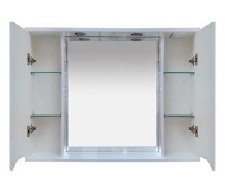 Зеркальный шкаф с подсветкой Misty Элвис 105см белый