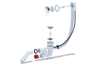 Слив-перелив Aquatek EM321AQ полуавтоматический с регулируемым сифоном