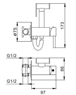 Гигиенический душ со смесителем Splenka S99.52.03 золотой сатин
