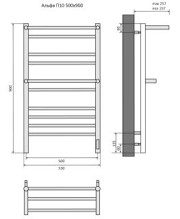 Электрический полотенцесушитель Aquatek Альфа AQ EL RRP1090CH П10 50x90см хром