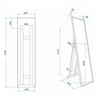 Зеркало Maretti Umbria UM1445175P18EL 45x175 см