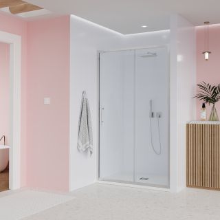 Душевая дверь Veconi Evo 100 CH, 1000x1950, хром, стекло прозрачное