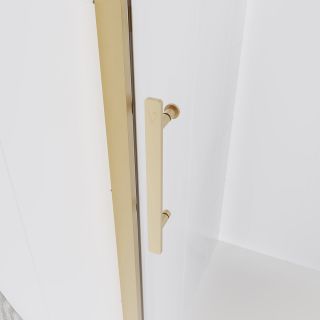 Душевая дверь Veconi Evo 100 G, 1800x1950, золото брашинг, стекло прозрачное