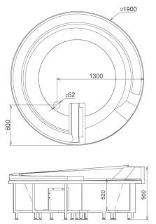 Акриловая ванна Gemy G9090 B 190x190
