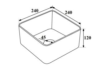 Умывальник Runo мебельный 24 квадратный UNO (00-00001355)