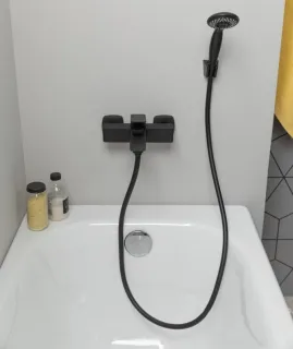 Смеситель для ванны Aquanet Gotic AF440-20B 243292 чёрный матовый