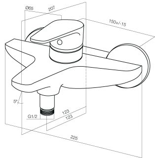 Смеситель Am.pm Inspire F5010000 для ванны