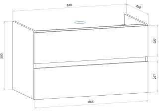 Подвесная тумба под раковину Art&Max Techno 90см дуб мадейра янтарь AM-Techno-900-2C-SO-LW674