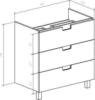 Тумба под раковину Bellezza Пегас 80см белый 00000007785