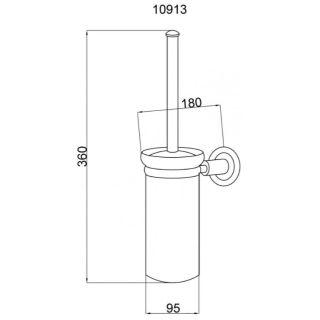 Щётка для туалета Boheme Murano Crystal бронза 10913-CRST-BR