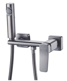 Гигиенический душ со смесителем Shevanik S9905T-1 оружейная сталь