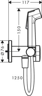 Гигиенический душ Hansgrohe Bidette S 1jet 29232000Набор хром