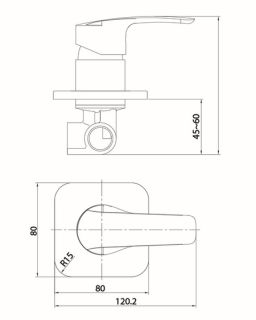 Встраиваемый смеситель с одним выходом IDDIS Ray RAYSB00i66 хром