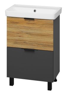 Напольная тумба под раковину Misty Форест 60см дуб Вотан/антрацит