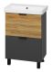 Напольная тумба под раковину Misty Форест 60см дуб Вотан/антрацит