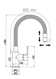 Смеситель для кухни Rav Slezak Colorado CO119.5/10CMATC черный хром