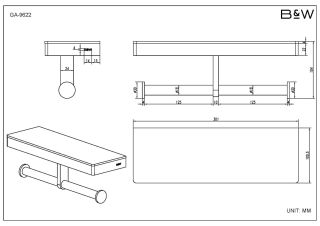Полка и держатель для туалетной бумаги Black and White Gravity 9622GM Темно-серый