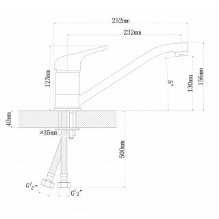 Смеситель для кухни Florentina Гамма бежевый