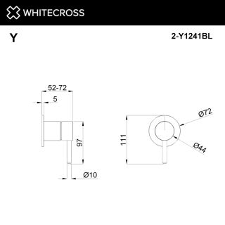Внешняя часть смесителя на 1 потребитель WHITECROSS 2-Y1241BL чёрный матовый